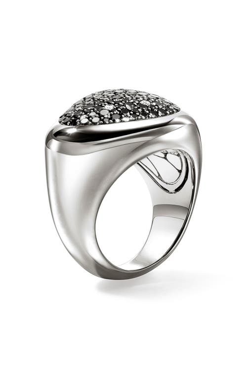 Shop John Hardy Pebble Ring, Sterling Silver, Black Sand Diamond Pavé