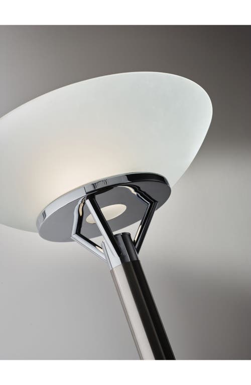 Adesso Lighting Expo Torchiere Floor Lamp In Brushed Steel Chrome Accents