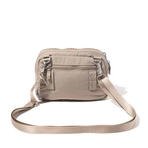 Baggallini Women's Triple Zip Bagg Small Crossbody Bag In Moonrock Puff