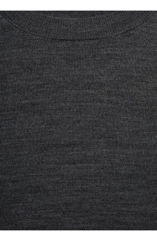 Shop Mango Crewneck Wool Sweater In Dark Heather Grey