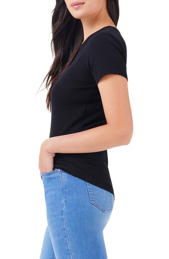 Shop Nic + Zoe Nic+zoe Perfect Crewneck Rib Top In Black Onyx