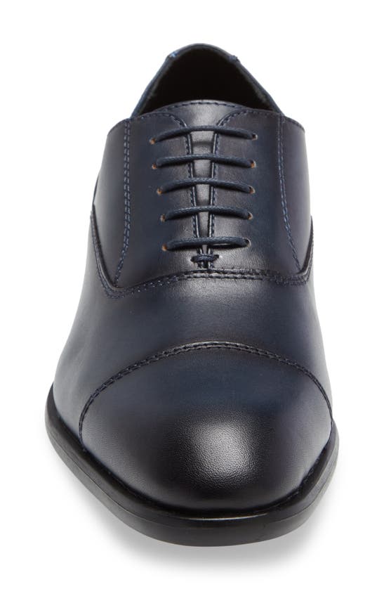 Nordstrom Dane Cap Toe Oxford In Navy Leather