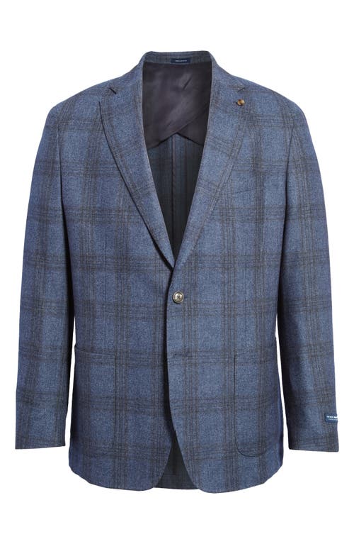 Peter Millar Crafted Stanley Windowpane Soft Wool Blend Sport Coat in Baltic Blue