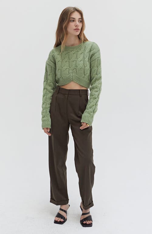 CRESCENT CRESCENT WOOL BLEND CUFFED TROUSERS