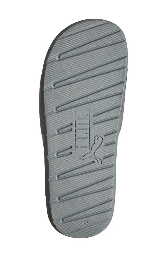 Shop Puma Cool Cat 2.0 Slide Sandal In Charcoal Gray-royal Sapphire