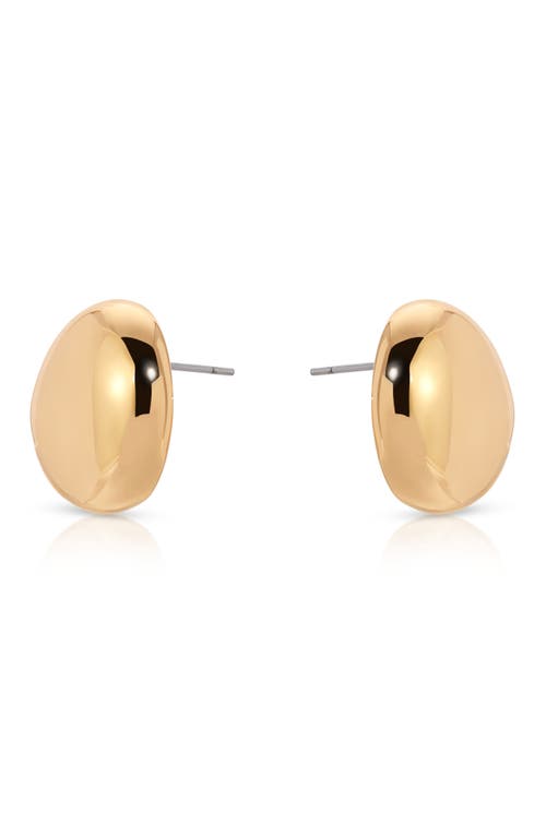 Polished Pebble Drop Earrings in Gold