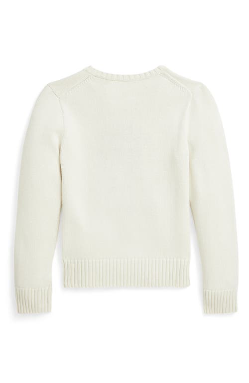 Shop Polo Ralph Lauren Kids' Novelty Dog Wool Sweater In Herbal Milk