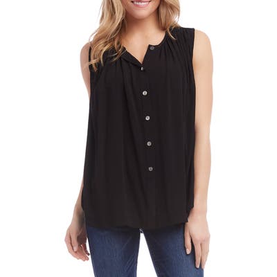 Karen Kane Sleeveless Pleated Top, Black