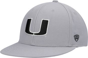 TOP OF THE WORLD Men's Top of the World Gray Miami Hurricanes Fitted Hat