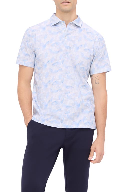 Shop Bugatchi Victor Ooohcotton® Leaf Print Polo In Cobalt