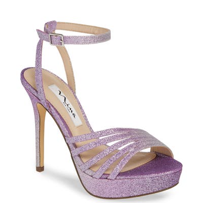 Nina Starla Glitter Platform Pump, Purple