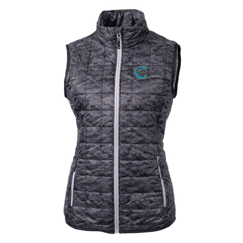 Shop Cutter & Buck Black Charlotte Knights Rainier Primaloft Eco Insulated Printed Full-zip Puffer Vest