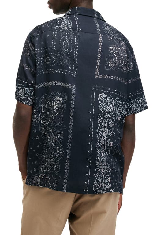 Shop Allsaints Jalisco Bandana Print Camp Shirt In Black