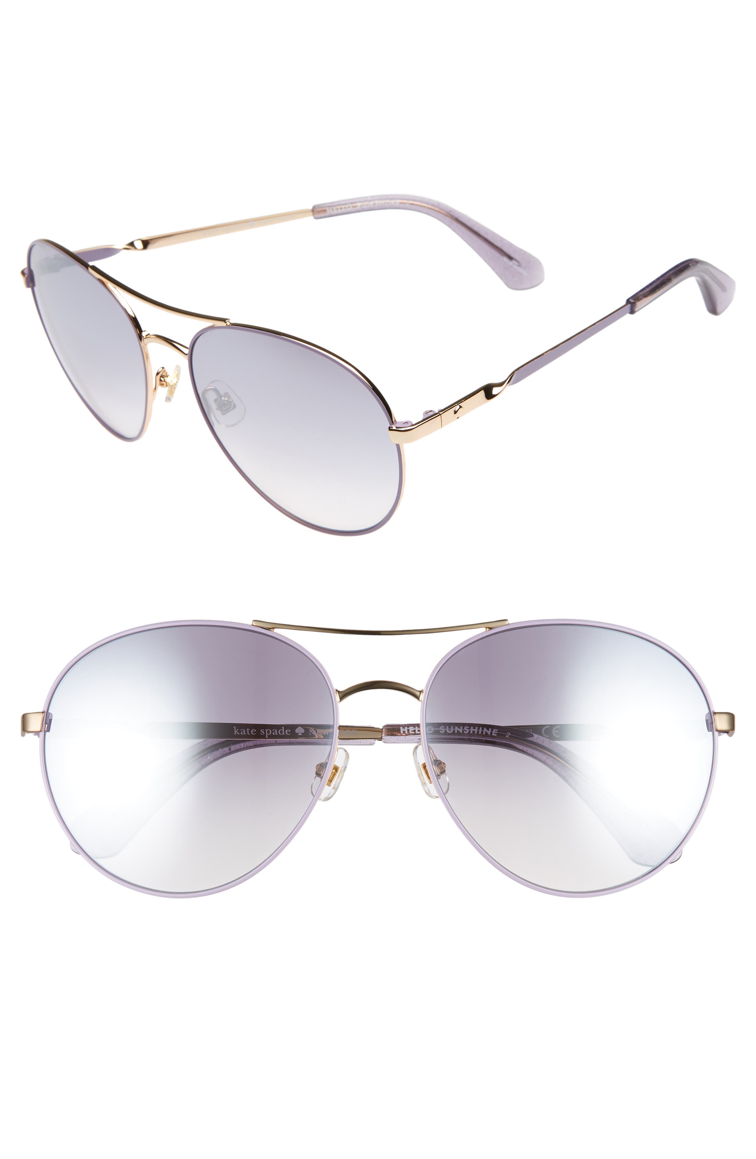 kate spade new york joshelle 60mm polarized aviator sunglasses