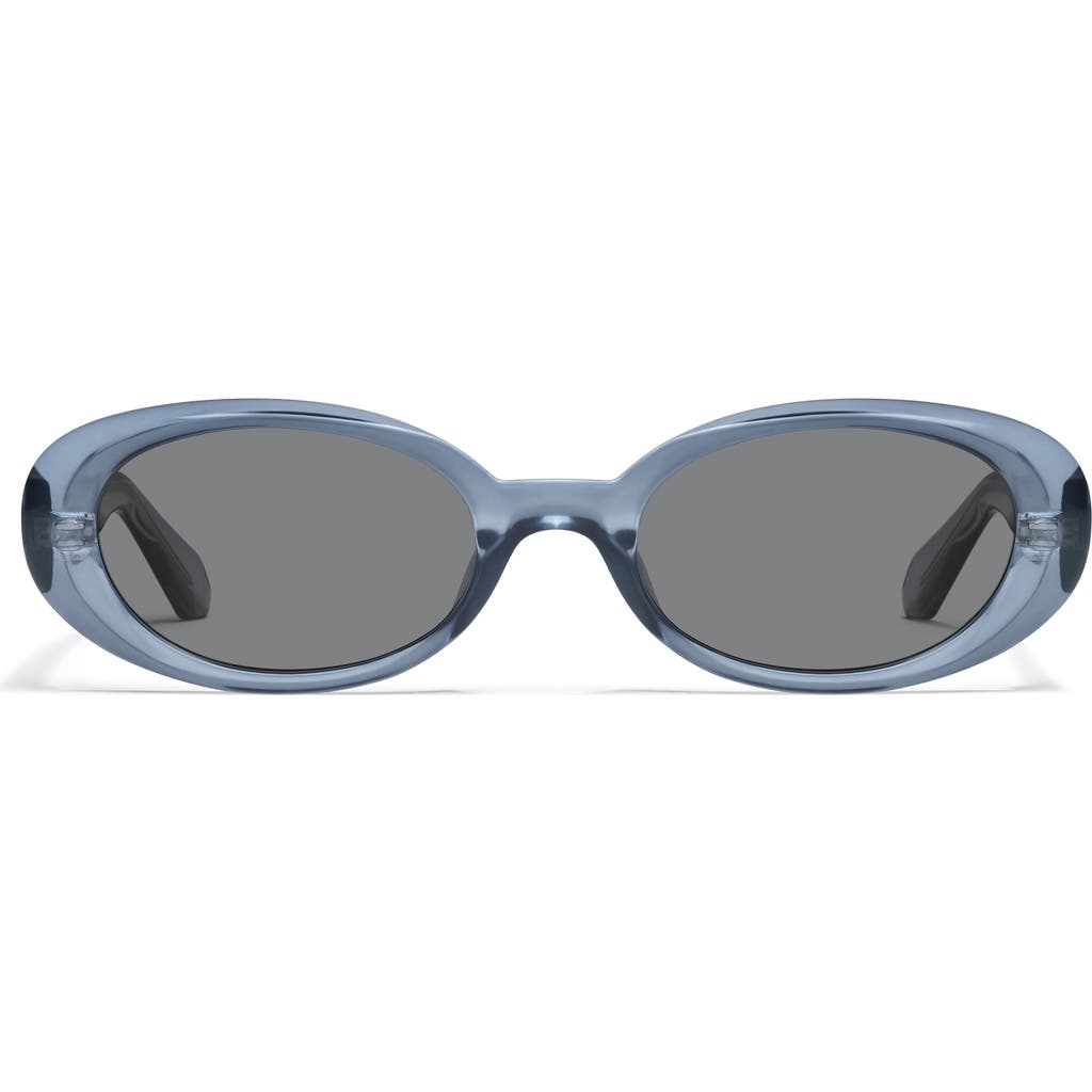Quay Felt Cute 52mm Gradient Small Oval Sunglasses In Pri/smoke