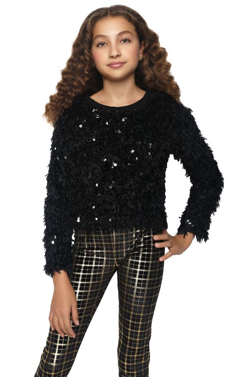 Mia New York Kids' Sequin Texture Sweater In Black