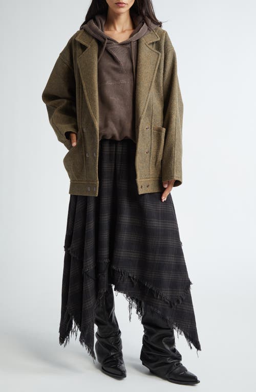 Shop R13 Oversize Double Breasted Wool Blend Jacket In Coated Wool