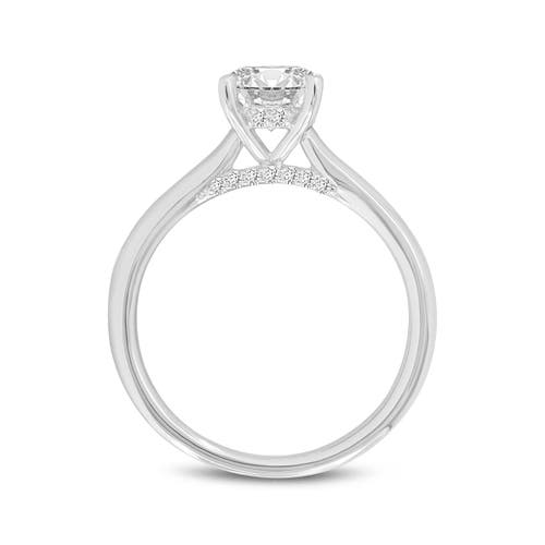Asany Love Grown Collection 14k White Gold Round Cut Lab Grown Diamond Hidden Halo Engagement Ring In 14k White Gold