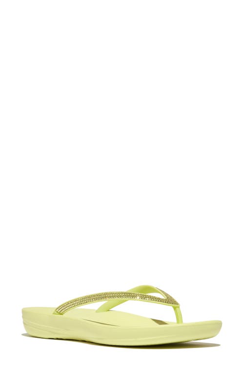 Shop Fitflop Iqushion™ Splash Crystal Flip Flop In Lime