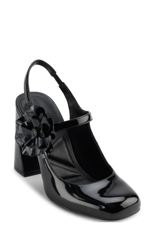 Karl Lagerfeld Pierra Womens Embellished Patent Leather Slingback Heels In Black