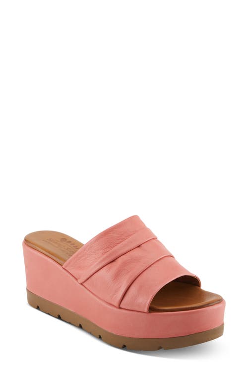 Spring Step Allerton Platform Wedge Slide Sandal In Salmon