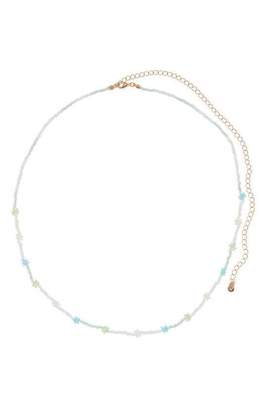 Shop Bp. Daisy Seed Bead Belly Chain In White- Blue