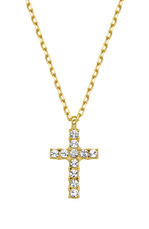 Men's Cubic Zirconia Cross Pendant Necklace