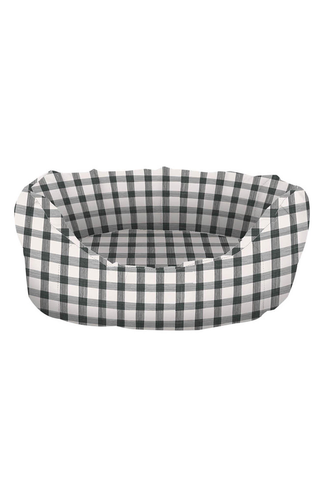 gingham dog bed