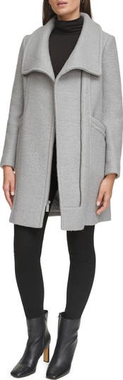 Kenneth cole asymmetrical bouclé walker outlet coat