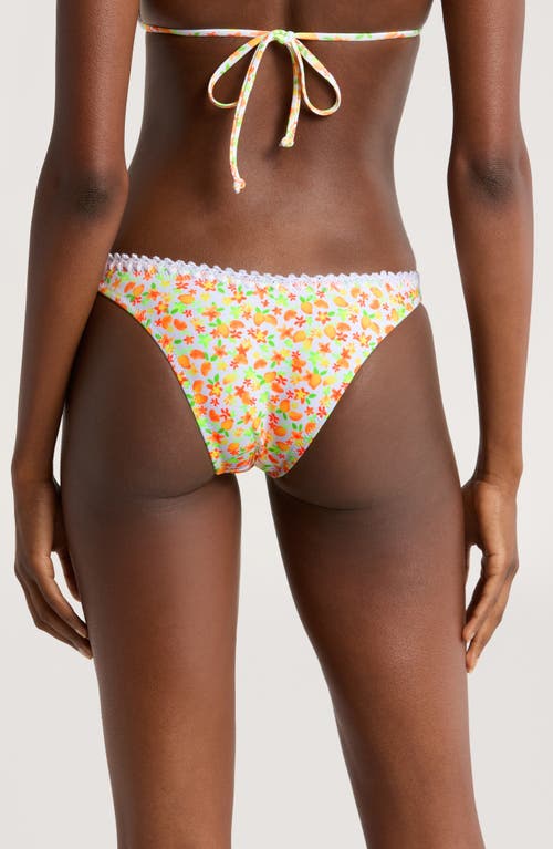 Shop Kulani Kinis Crochet Trim High Cut Bikini Bottoms In Coco Mango