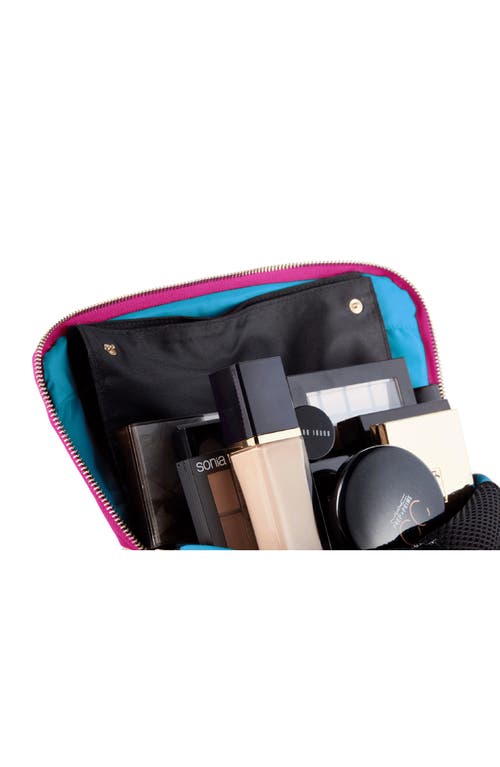 Shop Kusshi Vacationer Makeup Brush Organizer In Hot Pink/teal