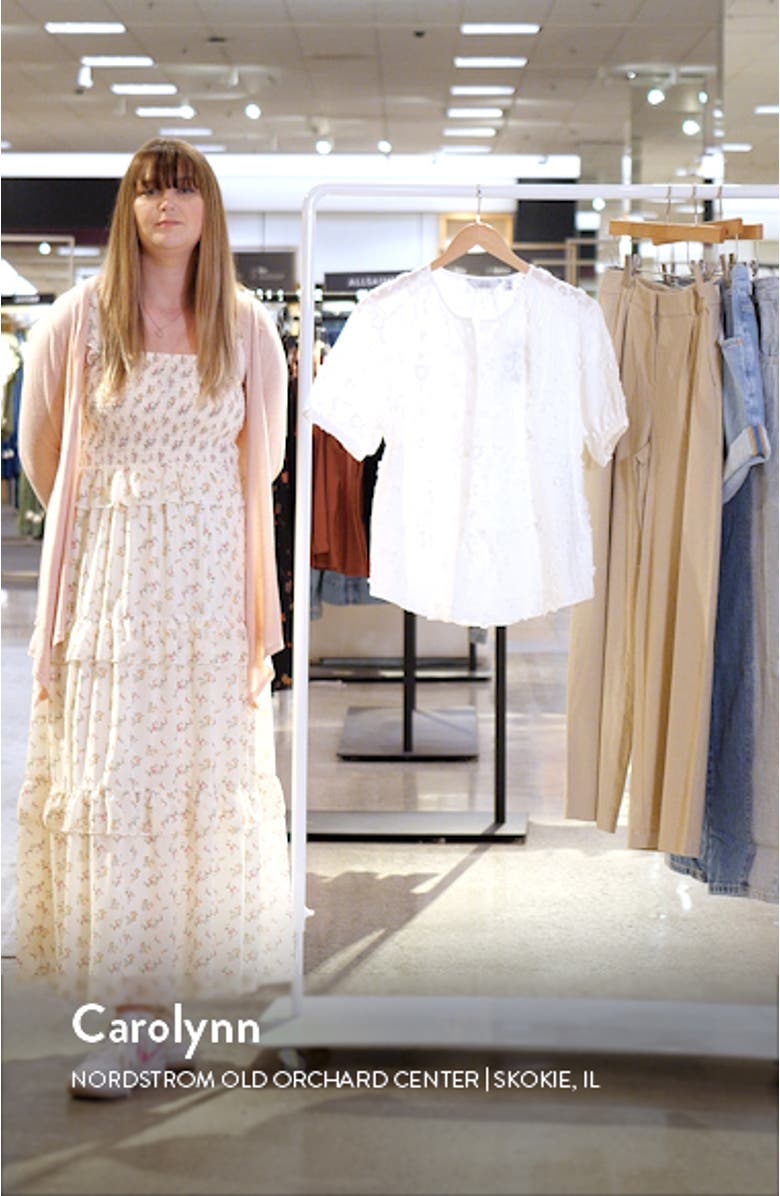 Floral Texture Front Button Cotton Top, sales video thumbnail