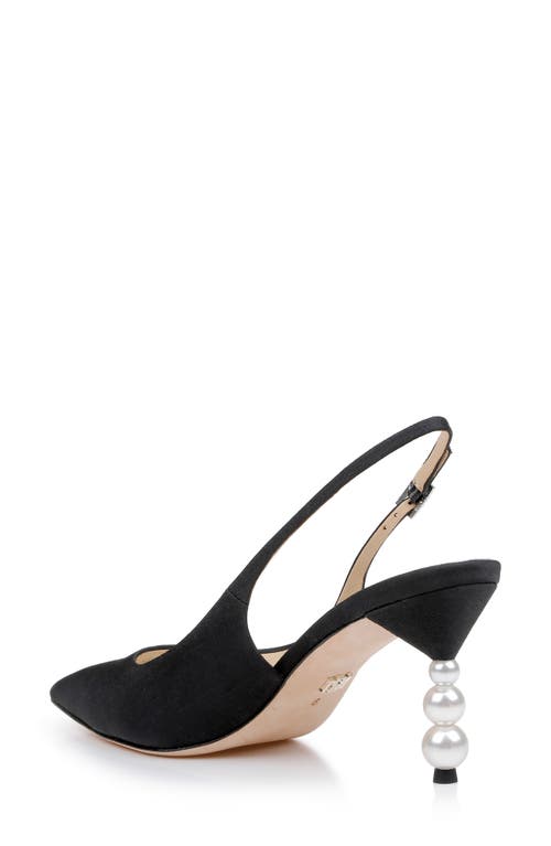Shop Badgley Mischka Collection Beatrix Slingback Pointed Toe Pump In Black Crepe