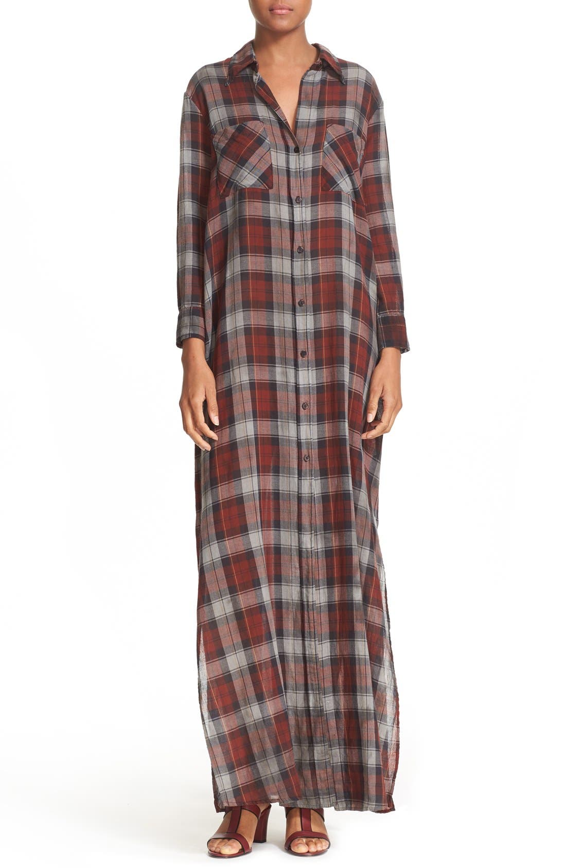 enza costa maxi shirt dress