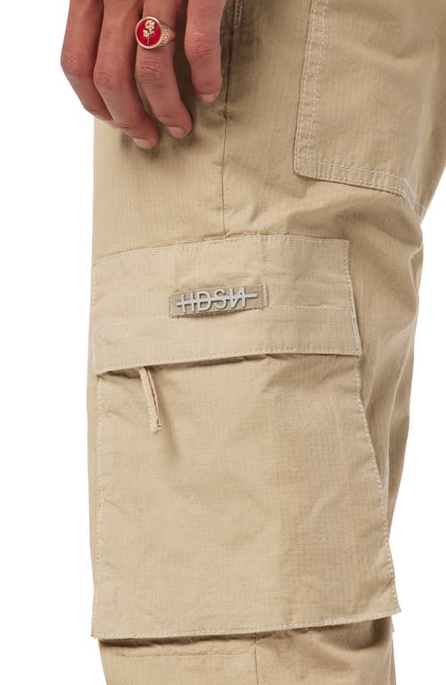 Shop Hudson Jeans Walker Kick Flare Ripstop Cargo Jeans In Ripstop Khaki