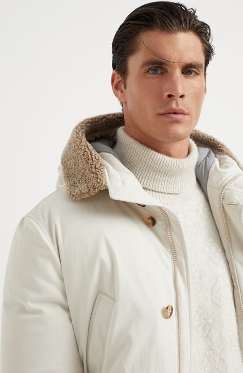 Shop Brunello Cucinelli Gabardine Down Parka In Chalk