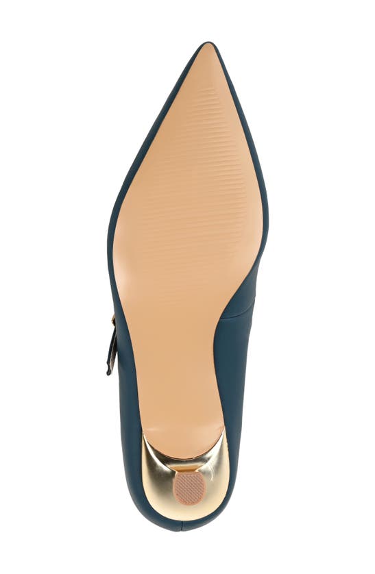 Journee Collection Womens Manza Kitten Heel Mary Jane Pointed Toe Pumps In Navy