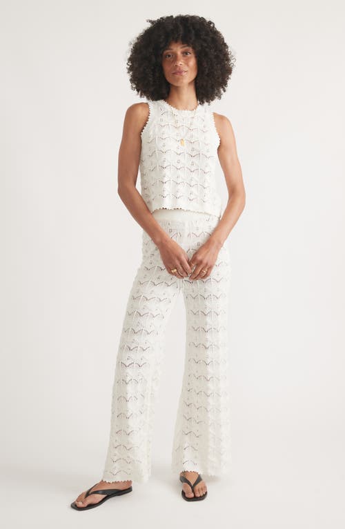 Shop Marine Layer Archive Open Stitch Wide Leg Pants In Cream