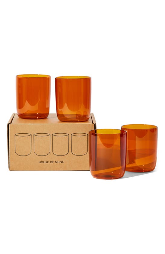 Shop House Of Nunu Set Of 4 Belly Tumblers In Amber