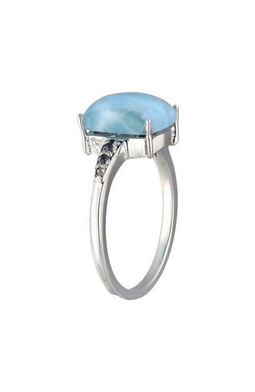 Shop Ys Gems Larimar & White Topaz Ring In Blue