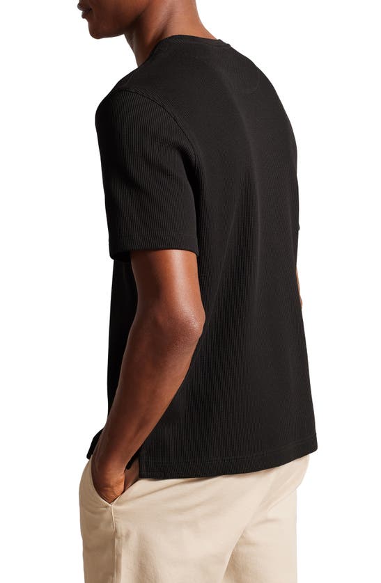 Shop Ted Baker Frute Waffle Knit T-shirt In Black