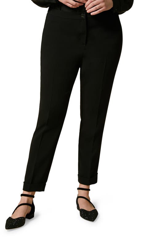 Marina Rinaldi Satin Crepe Tapered Pants Cornflower Blue at Nordstrom,