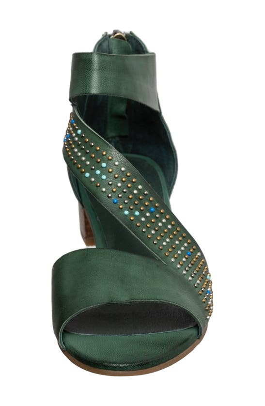 Shop Antelope Birdie Studded Strap Sandal In Turquoise Leather