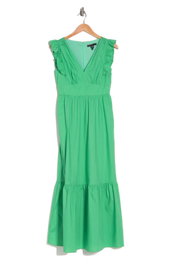 Maggy London V-neck Sleeveless Solid Maxi Dress In Katydid