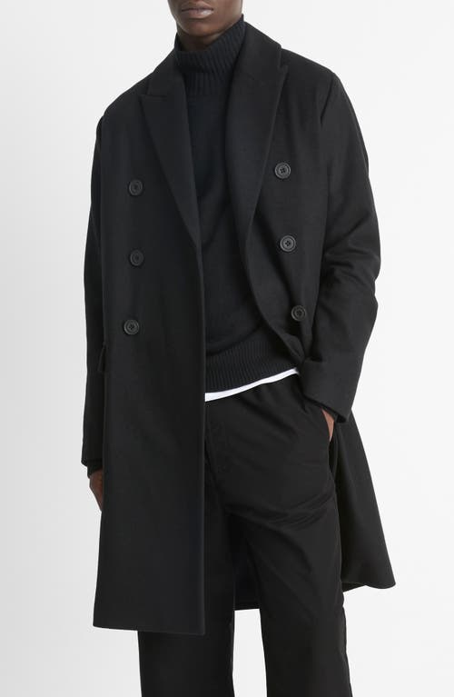 VINCE VINCE DOUBLE BREASTED WOOL BLEND COAT 