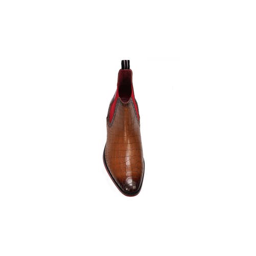 Carlos Santana Mantra Chelsea Boot In Tan Croco