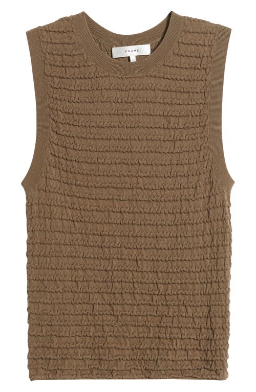 Shop Frame Smocked Silk Blend Sleeveless Top In Sage