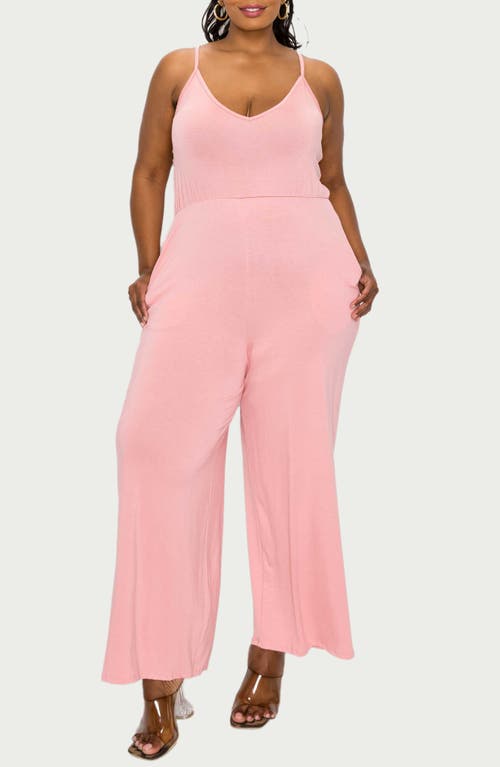 Shop L I V D Raven Wide Leg Jumpsuit In Dusty Pink