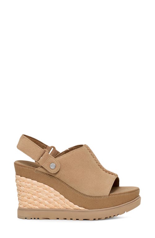 Ugg Abbot Wedge Slingback Sandal In Sand