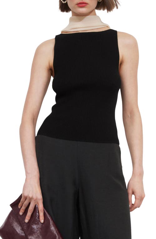 & Other Stories Nadine Sleeveless Rib Sweater Black Dark at Nordstrom,